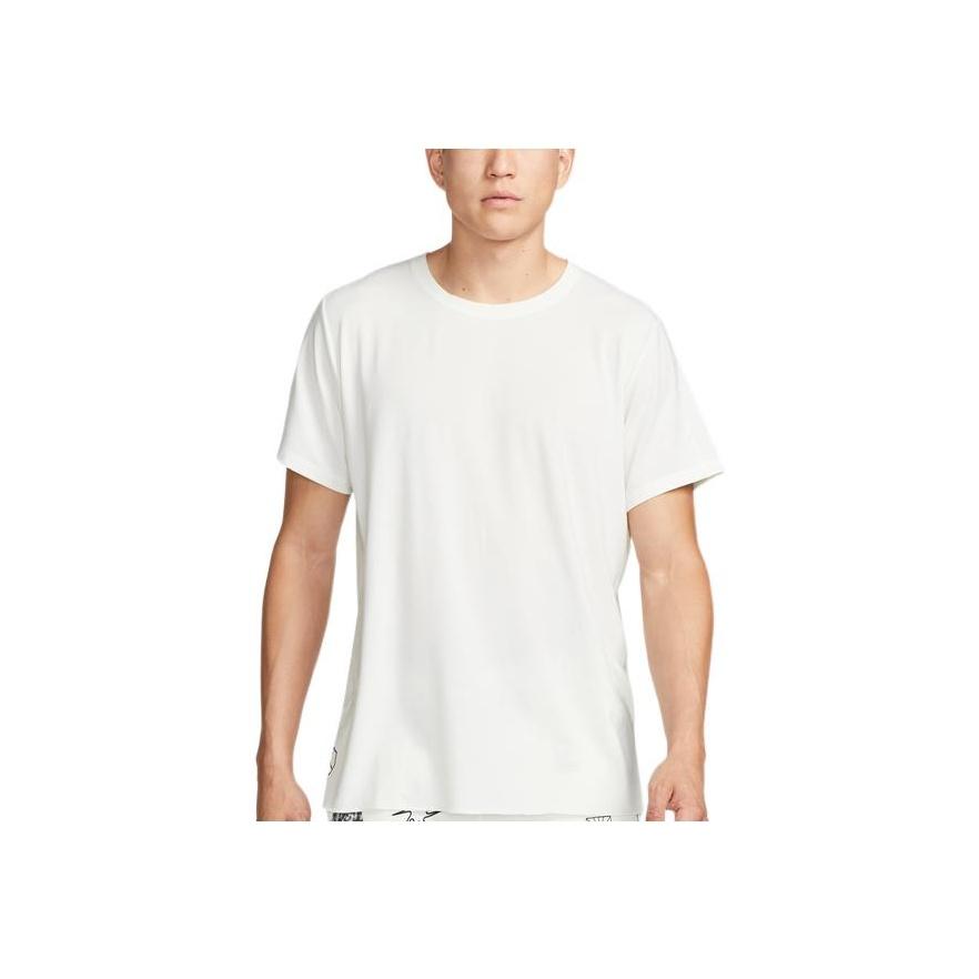 Nike Yoga Dri-FIT Grafik Rückenaufdruck Rundhals Trainings-T-Shirt Herren Oberteile Weiß DM8142-133