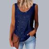 Women's Top, Commuting Sequins, Loose Fitting, Round Neck Vest, Comfortable and Casual