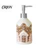 Bear Shape Soap Dispenser Christmas Ceramic Dispenser, Gingerbread Man House Liquid Hand Festive Container, Refillable Shower Gel Lotion Bottle