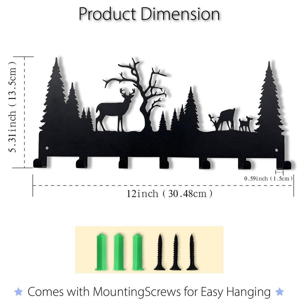 Key Holder Wall Mount With 7 Hooks Adhesive Metal Metal Key Rack Wall Mount For Front Door Bedroom Kitchen Bathroom Entryway