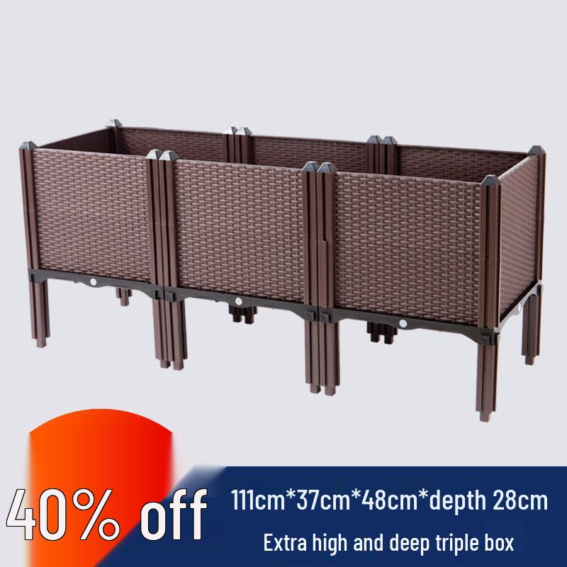 Thickened Plastic Vegetable & Flower Planter Box for Balcony, Indoor, Terrace, or Courtyard
