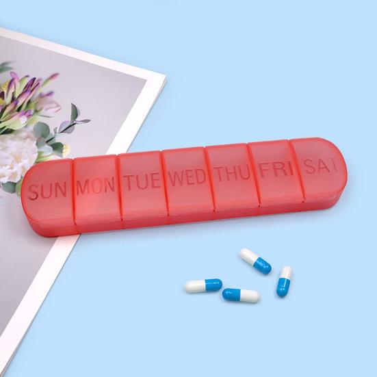 Weekly Pill Box Large Capacity Multiple Compartments Dustproof Lightweight Portable 7-Day Vitamin Medicine Box Organizer