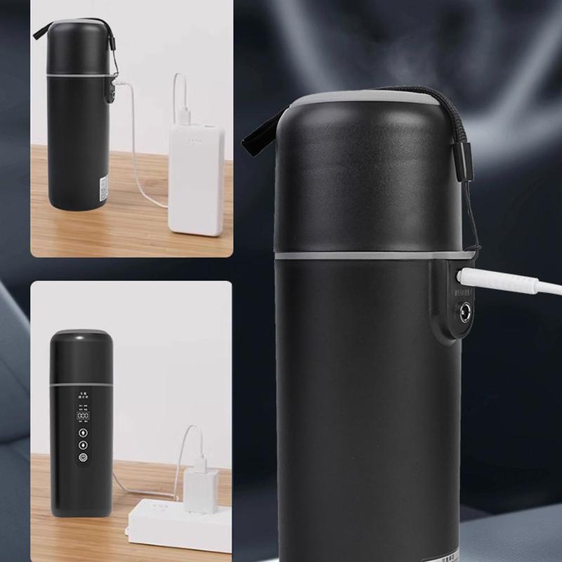 12V 24V Cupă pentru încălzire mașină Fierbător electric din oțel inoxidabil Control inteligent al temperaturii Afișaj LCD tactil Încălzitor de căni de cafea de călătorie