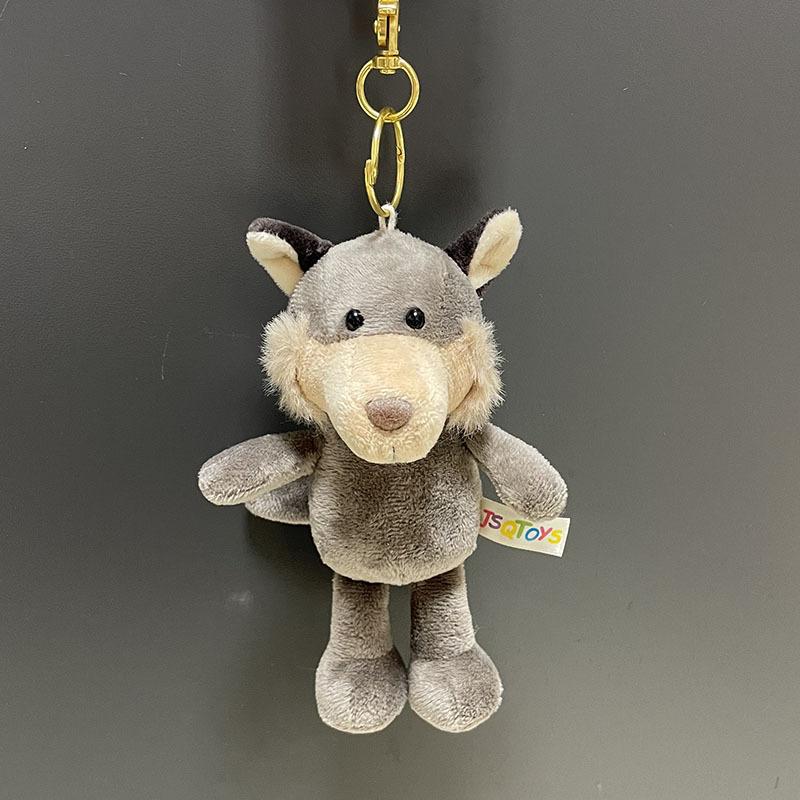 Cute Cartoon Animal Plush Toy Keychain Backpack Keychain Long Leg Frog Bear Lion Bread Dog Teddy Bear Expression Doll Cute Gift