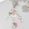 Imitation Pearl Bow Heart Pendant Bag Pendant Pink Strawberry Hollow Flower Tulip Beaded Keychain Accessories