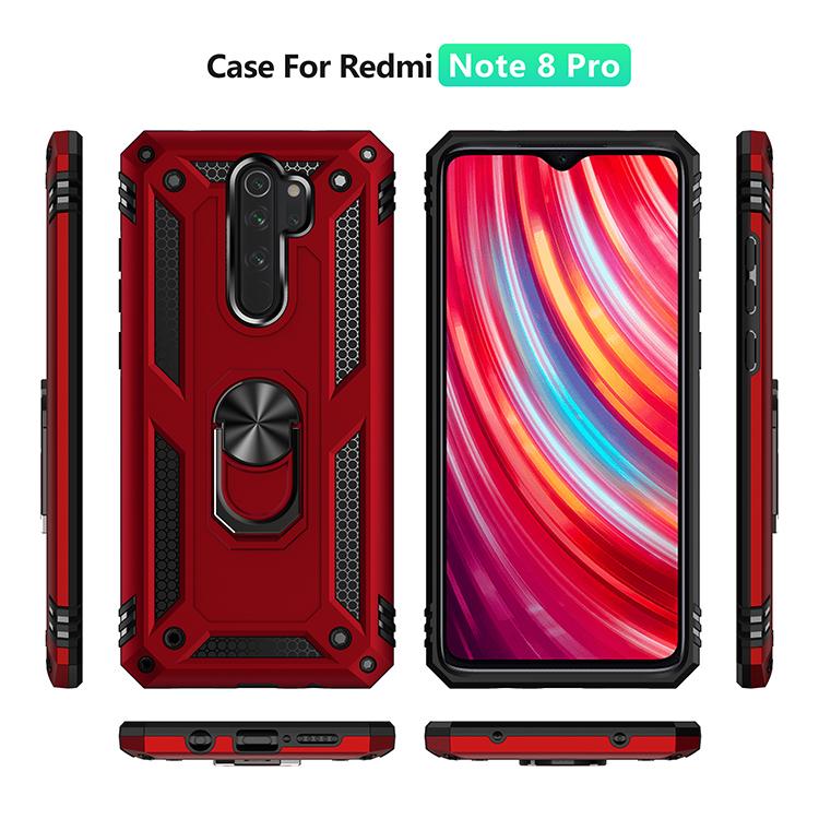 For Xiaomi Redmi Note 8 Pro Case Redmi Note 8 Pro Armor Rugged Bumper Military Shockproof Magnetic Holder Ring Case Cover