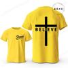 Believe Cross Jesus Creative Fashion Men's T-shirts Christian Graphic Printed Tops Female Tshirts Casual Short Sleeved T-shirt