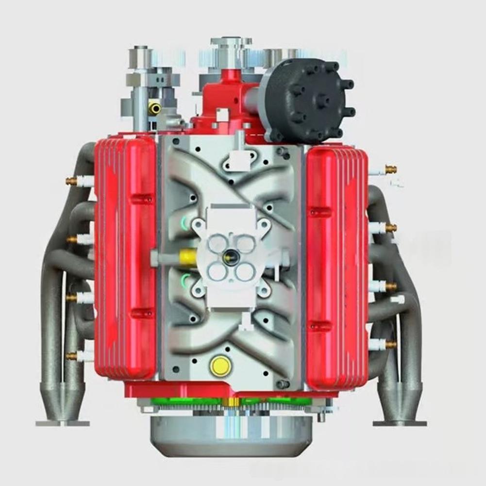 STEM Project V8 Engine Model Kit Desk Centerpiece Red Automotive Engineering Model Kit DIY Craft Supply Small-block Architecture