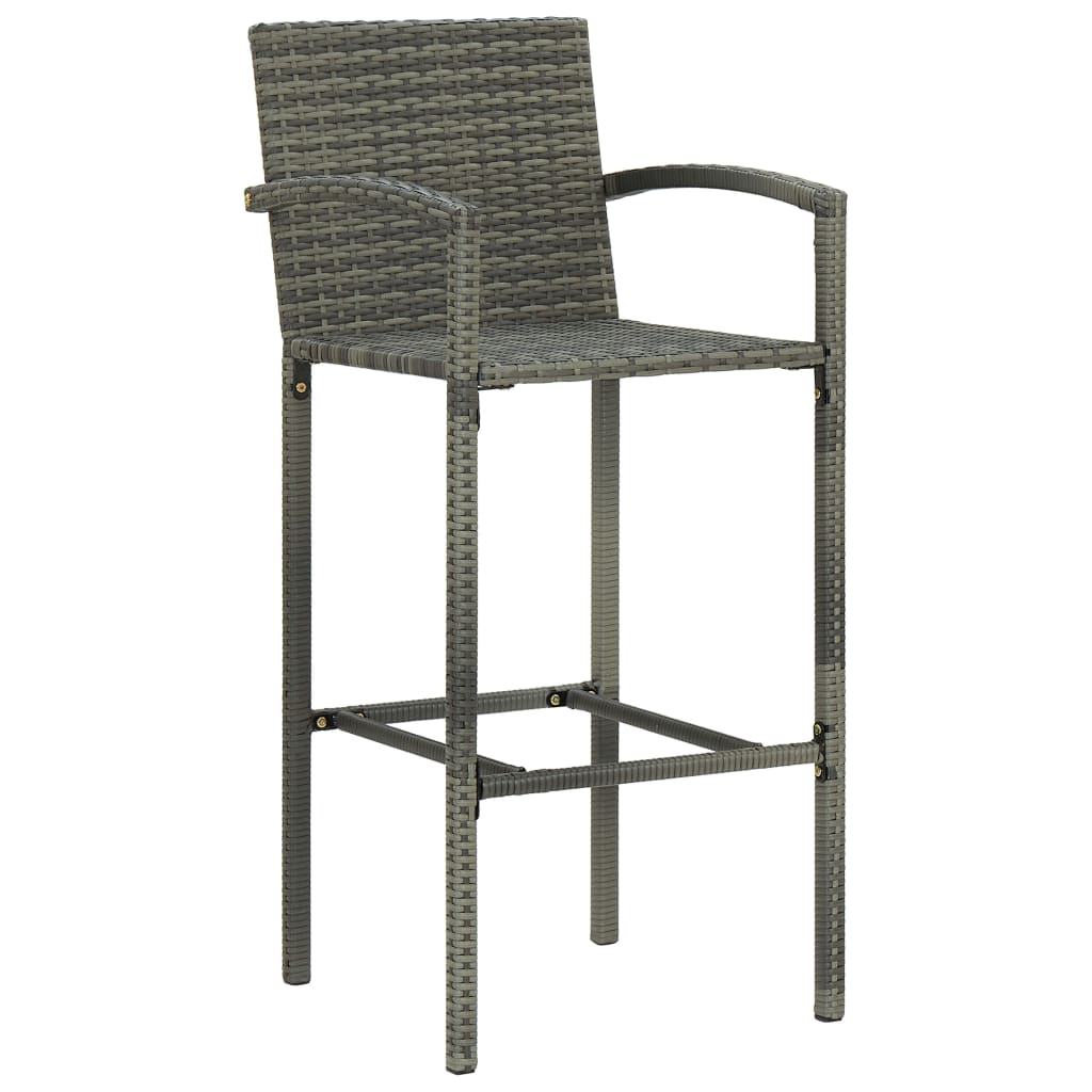 Vidaxl 5-Cz. Zestaw Mebli Barowych Z Podłokietnikami, Rattan Pe, Szary