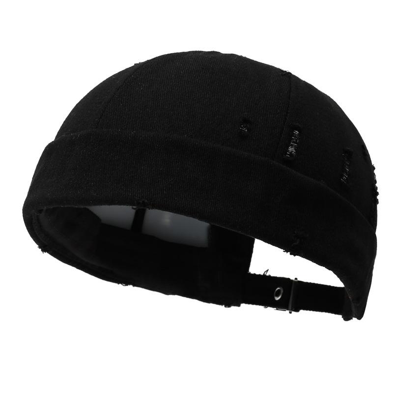 New retro and old ripped landlord hat brimless personalized hip-hop melon hat outdoor casual yuppi hat men's and women's hats