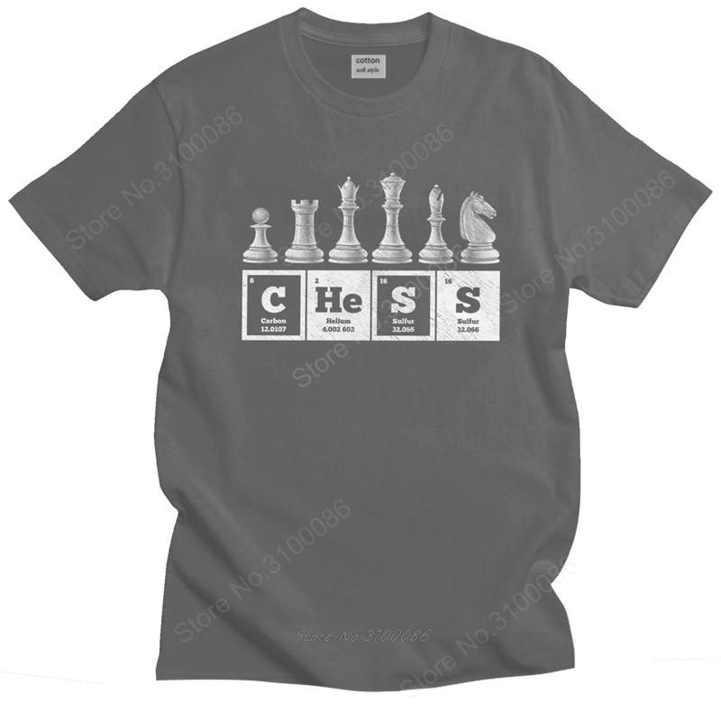 Fashion Funny Chess Player Game Board T Shirt Men Short-Sleeve Periodic Table Of Elements Summer T-shirt Soft Cotton Tee Tops