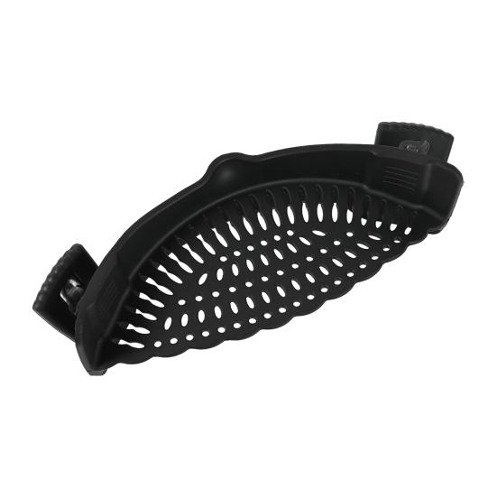 

Силиконовое зажимное сито для кастрюль и сковородок, термостойкое, быстрое сливное сито с герметичными отверстиями, легко моющееся, кухонное сито чёрный