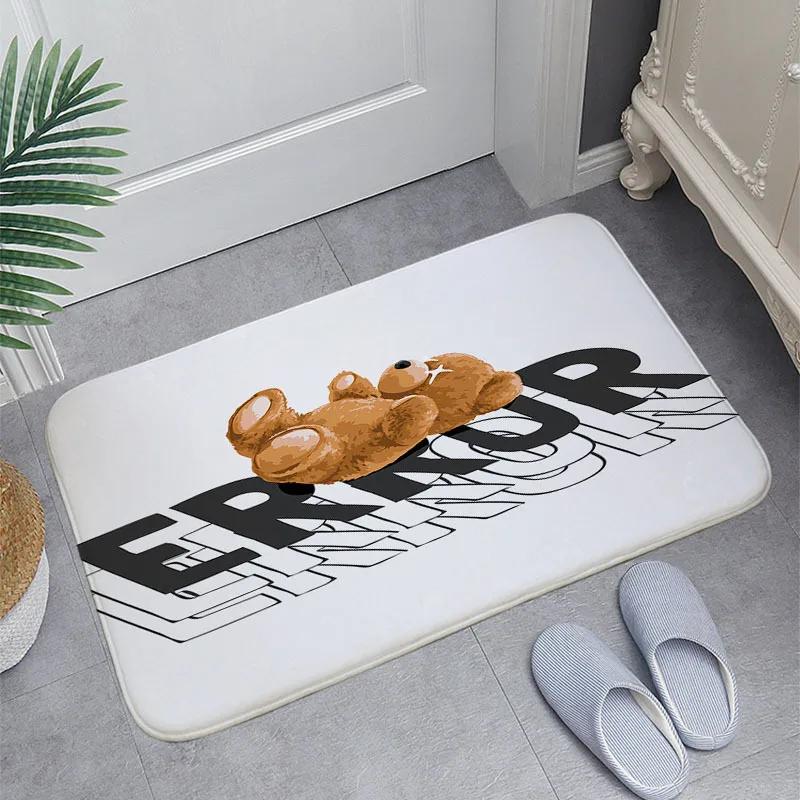 Adorable Cartoon T-Teddy Bear Carpets Welcome Rug Bedroom Leisure Area Carpet Sofa Soft Floor Mat Bedside Non-slip Rugs Doormat