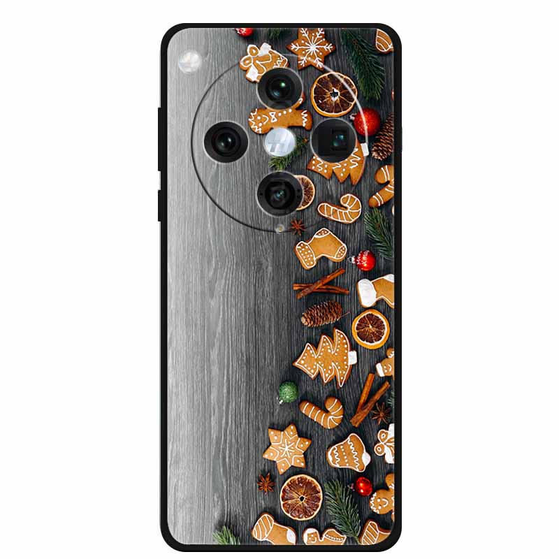 Christmas Cover For Oppo Find X8 Pro 5G 6.78"Black Silicone Cases TPU Santa Claus Christmas Tree Back Cover For Oppo Find X8 5G
