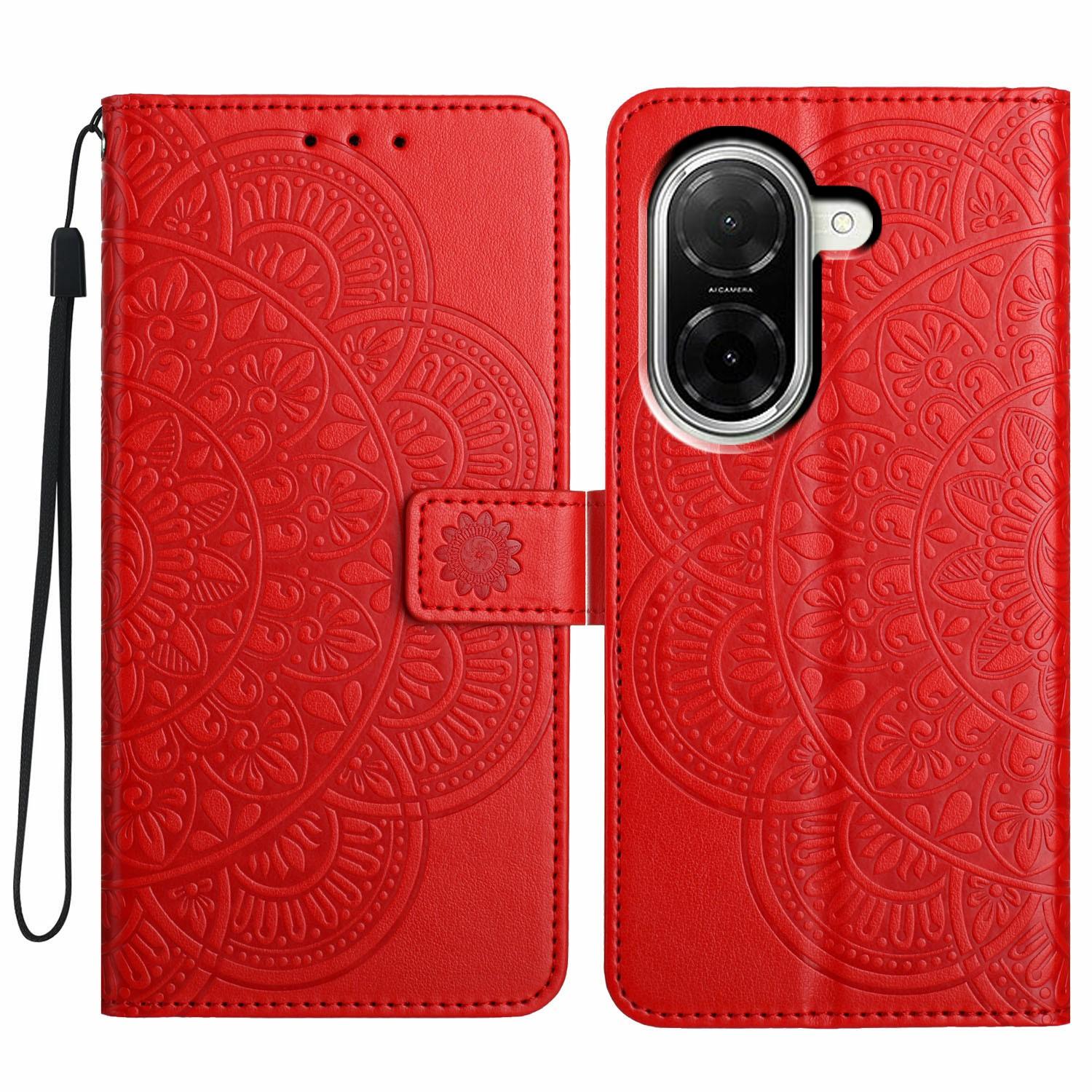 

Для Xiaomi Redmi A5 4G (171,7 мм) Кожаный чехол с отделениями для карт, узор мандалы, чехол-подставка для телефона Red