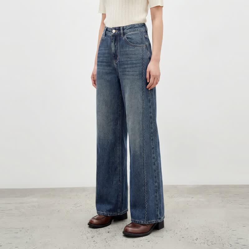 Women's Retro High-Waist Wide-Leg Jeans