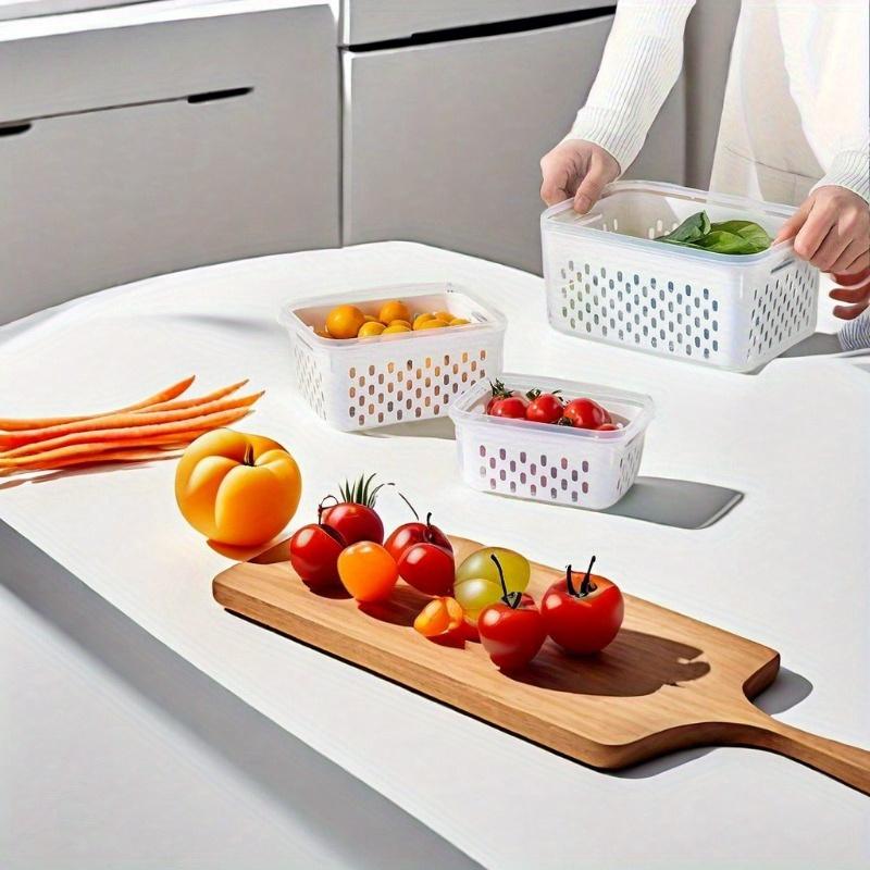 1PC Leak Proof Airtight Food Storage Containers Stackable Meal Prep Boxes For Fruits Vegetables Meat Grains