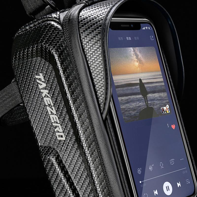 Fahrradtasche Vorderrrohr Touchscreen Rahmen Wasserdichte Handyhülle Radfahren Mountainbike Zubehör