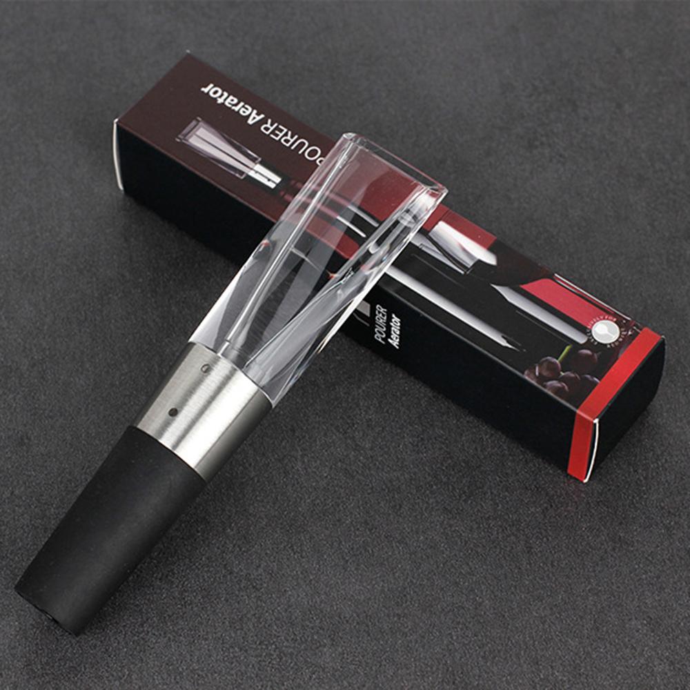 2 IN 1 Wine Decanter Mini Wine Filter Air Intake Bottle Pourer Aerator Fast Decanter Stainless Steel Kitchen Gadgets Universal Portable