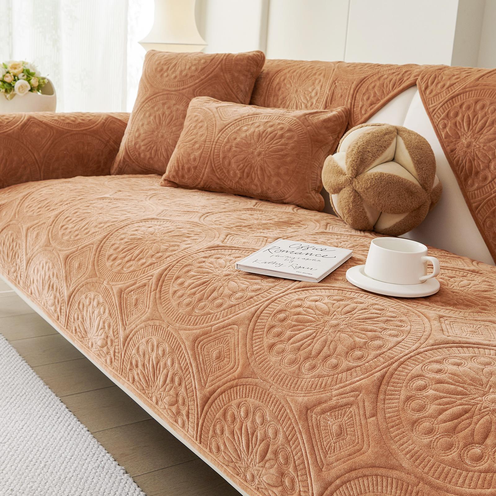 

Подушка для дивана Осенне-зимняя утолщенная плюшевая подушка для сиденья Простота Зимняя новинка Нескользящая накидка Ткань 90*160cm