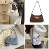 Chic French Butterfly Bow Shoulder Bag 2024 Summer Trendy Street Style Pu Material