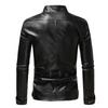 New autumn and winter European and American fashion men's leather jacket stand-up collar double zipper locomotive leather jacket PY