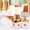 10pcs White & Brown Heart Wedding Favor Box Mini Gift Packaging Boxes  Baby Shower