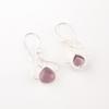 Purple Cat's Eye Gemstone 925 Stamped Silver Jewelry Handcrafted Earrings 1.50" EE-2-47