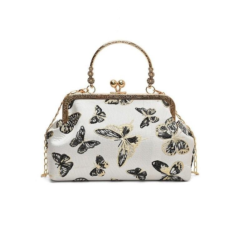 IELGY Retro nasjonalstil motehåndveske, utenlandsk stil allsidig cheongsam-veske, elegant trend skrårem dameveske