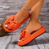 Spring and Summer New Women's Shoes Platform Bow Leopard Print Slipper Women