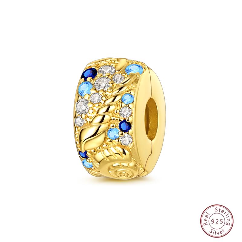 New Original Copper Beaded Bow Charm Blue Beads For Women Exquisite Diy Birthday Jewelry Gifts