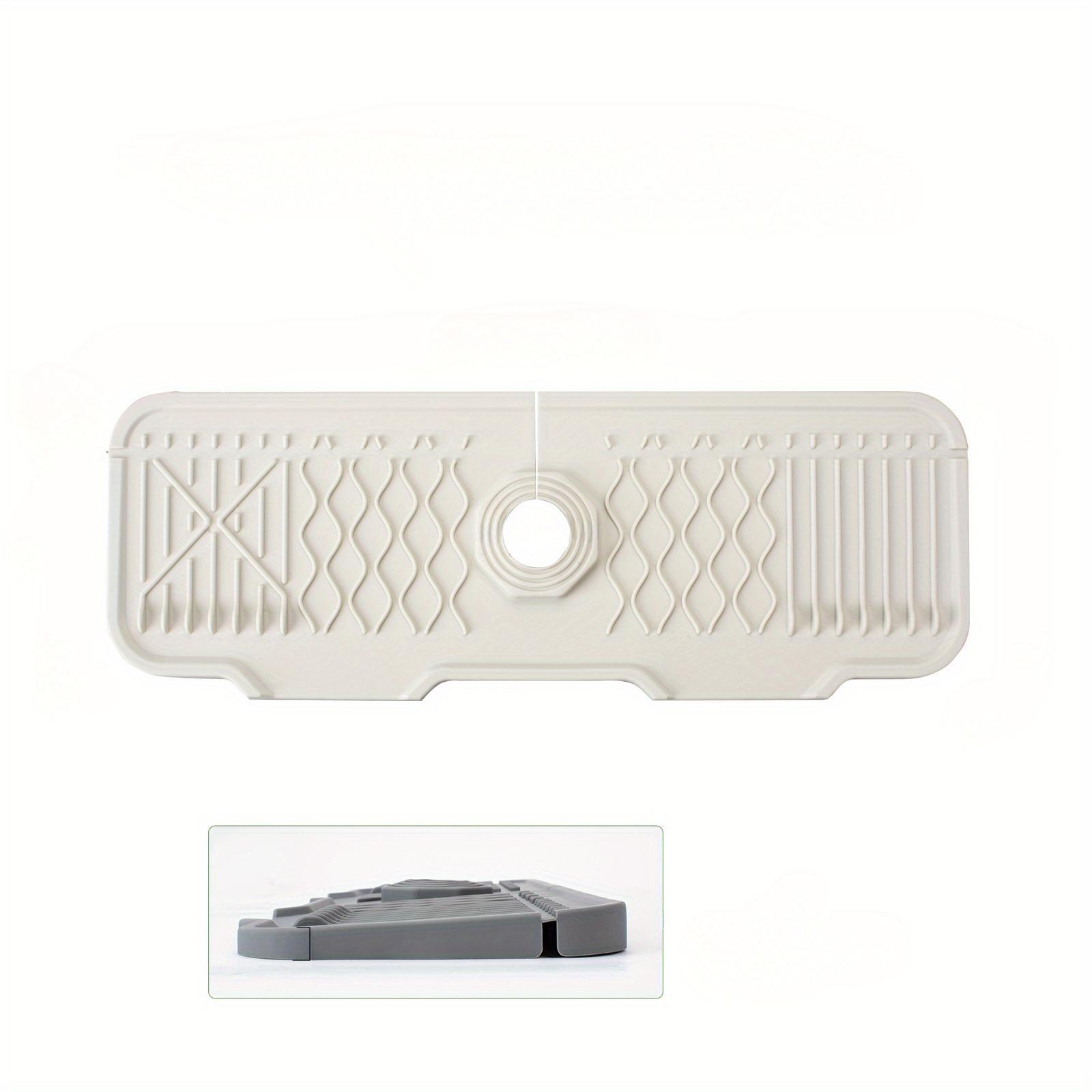 

Легкоочищаемый силиконовый коврик для защиты крана от брызг - противоскользящий, с уклоном 5° и складным краем для экономии места и перенаправления воды, для ванной комнаты, использования в автофургоне белый