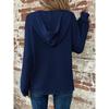 Blusas Camisas Casuales de Moda para Mujer Primavera Otoño Color Sólido Estampado Manga Larga con Capucha