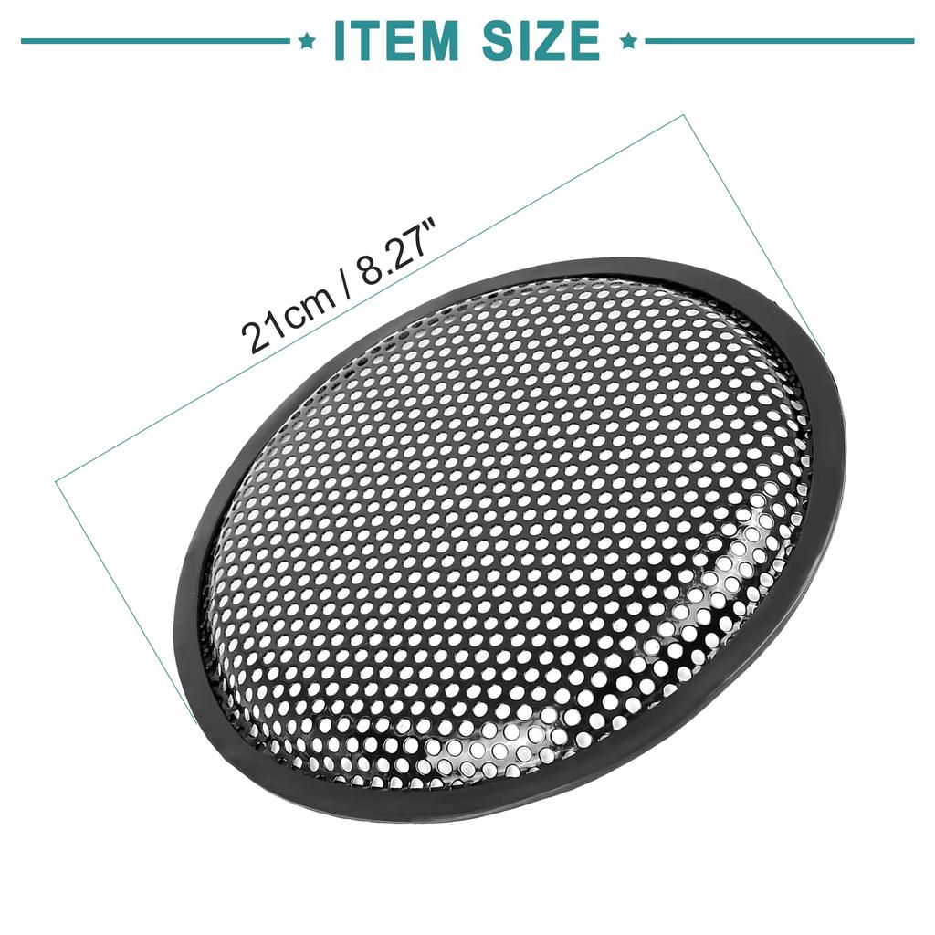ACROPIX Auto Subwoofer Abdeckung Lautsprechergitter Schutz 20cm Metallgitter Rund mit Montagesatz Schwarz 5 Stück