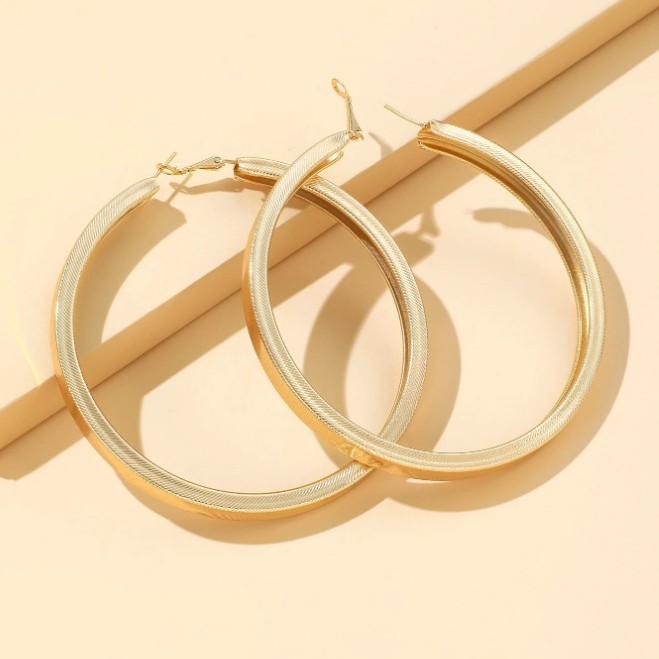 Fashion Daily Matching Geometric Large Circle Earrings Femininity Exaggerated Trend Design Sense Round Earrings Women