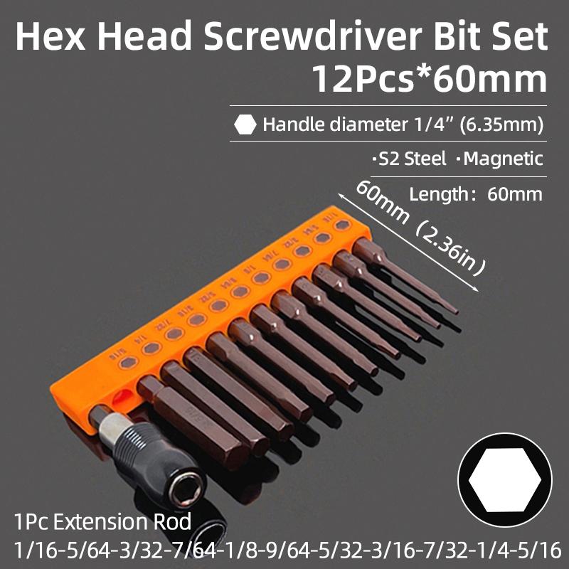 Cheie Allen cu cap hexagonal, set de burghie, 25/60 mm, metrice, imperiale, SAE, șurubelnițe magnetice, biți, burghiu electric, scule de mână, accesorii