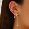 5PCS Stainless Steel Star Moon Minimal Hoop Earrings Set Small Helix Tragus Cartilage Huggie Piercing Earring Women's Jewelry