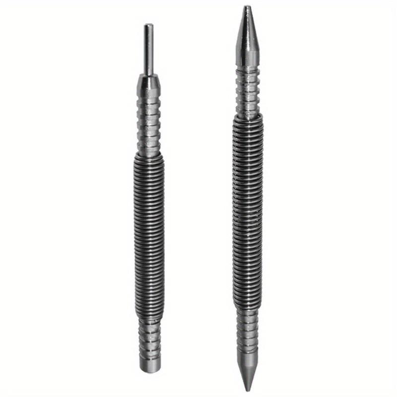 1pc Spring Tool Hammerless Nail Set Center Holes Punch Spring Loaded Marking Metal Woodwork Drill Bit Door Pin Removal Tool
