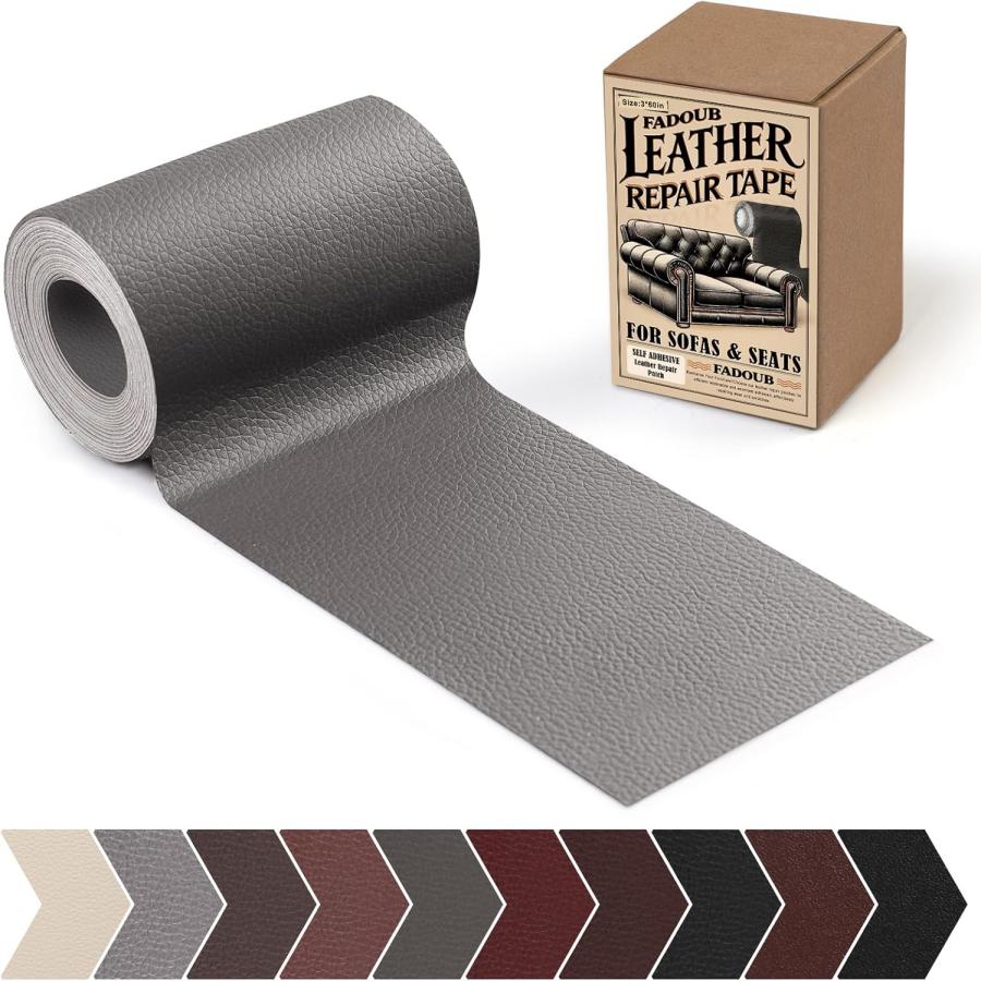 MIUSIE Läderreparationslapp Självhäftande Läderreparationstejp för Möbler, Vinylreparationstejp för Reparation av Vinyl, Soffa