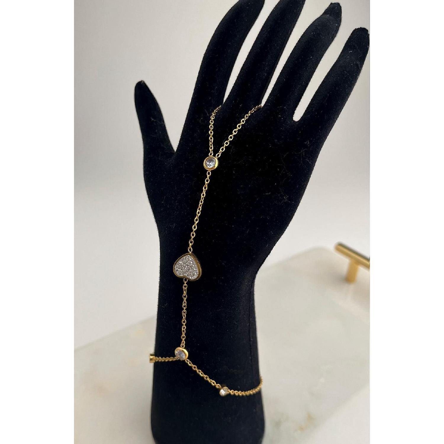 

Steel Gold Color Stone Heart ahmeran золотий