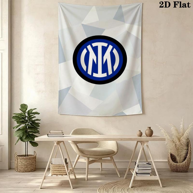 Inter Milan Logo Wallpaper Bedding 1 Duvet Cover 2 Pillowcase Without Core Christmas Birthday Gift Soft And Comfortable
