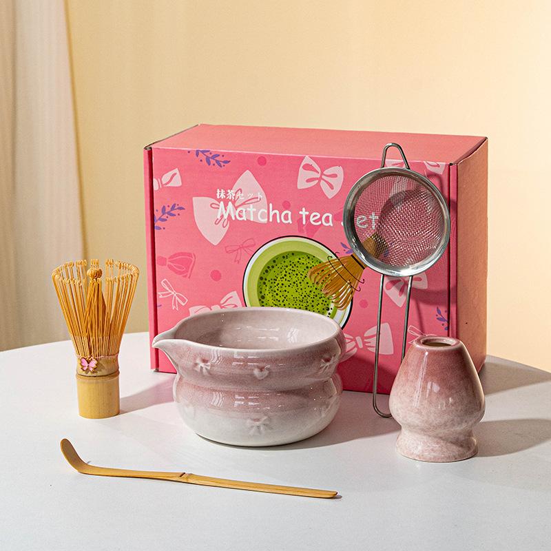 Matcha Set Matcha Whisk Set, Ceramic Matcha Set 5 Pcs Matcha Kit For Matcha Lovers Matcha Kit фиолетовый