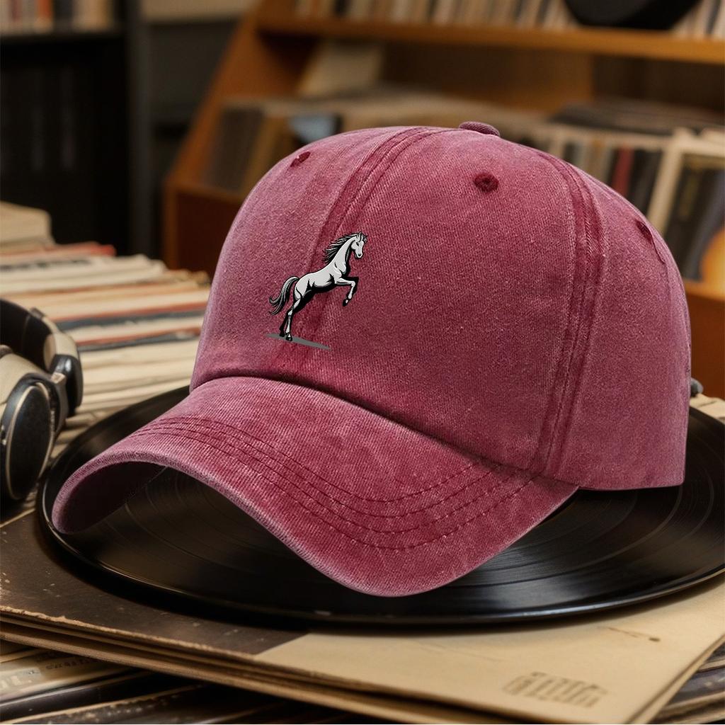 White Horse Baseball Cap Hat Multicolor Lightweight Men And Women Running Breathable Perfect Gift Choice Suitable for Outdoor Sp