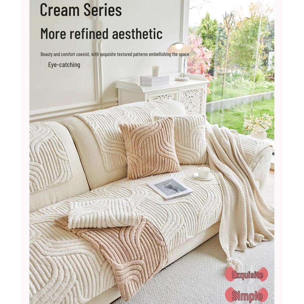 Premium Non-Slip Plush Sofa Cushion Cover for Autumn/Winter