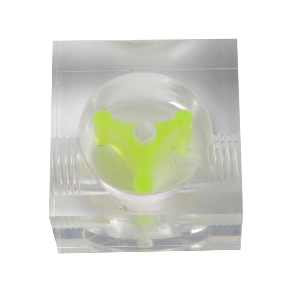 1pc 2 Way Water Cooling Indicator Acrylic Transparent Flowing meter G1/4 Thread
