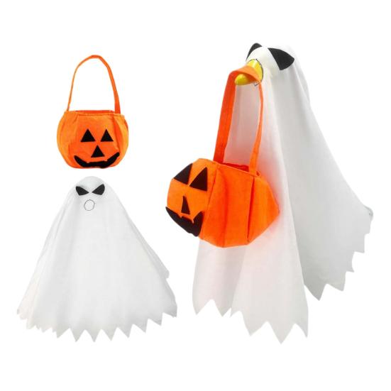 Halloween Ghost Goose Outfit, Lawn Porch Goose Clothes, Fall Halloween Goose Costume for Outdoor Patio Yard Lawn Decoration