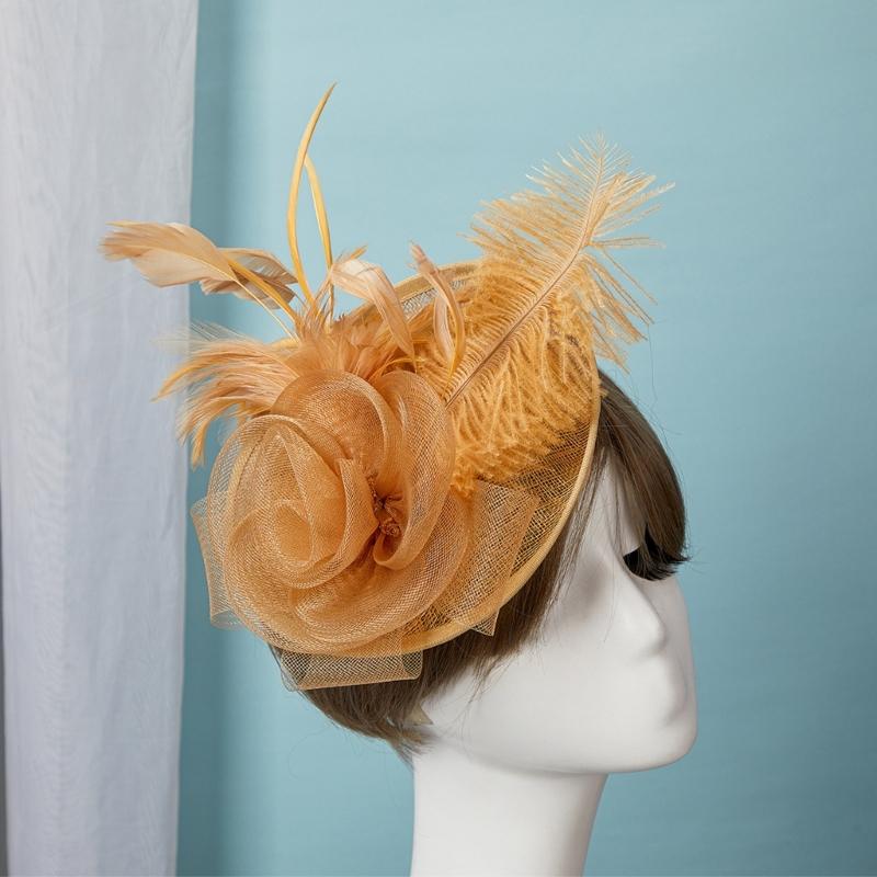 British Styles Women's Fascinator Beautiful Linen Brida Headwears Delicate Hat Adornment For Stylish Appearance