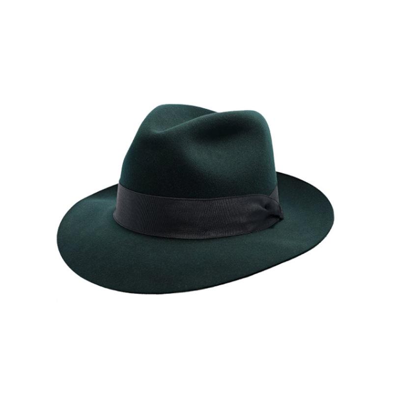 

Французская универсальная шерстяная шляпа-цилиндр Британская фетровая шляпа из чистой шерсти L（58-60cm） зелёный