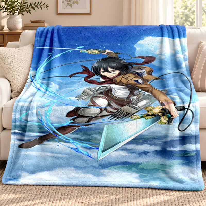 Attack on Titan blanket Flannel Blanket Soft Cozy Plush Throw for Sofa Bed Lightweight Home Decoration Outdoor camping