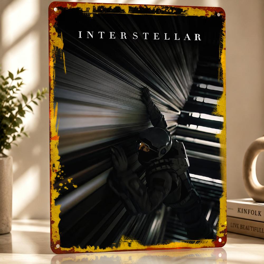 Interstellar Movie Astronaut Personalized D Textured Metal Poster Wall Art Tinplate Sign for Decoration Room Decor Luxury Home